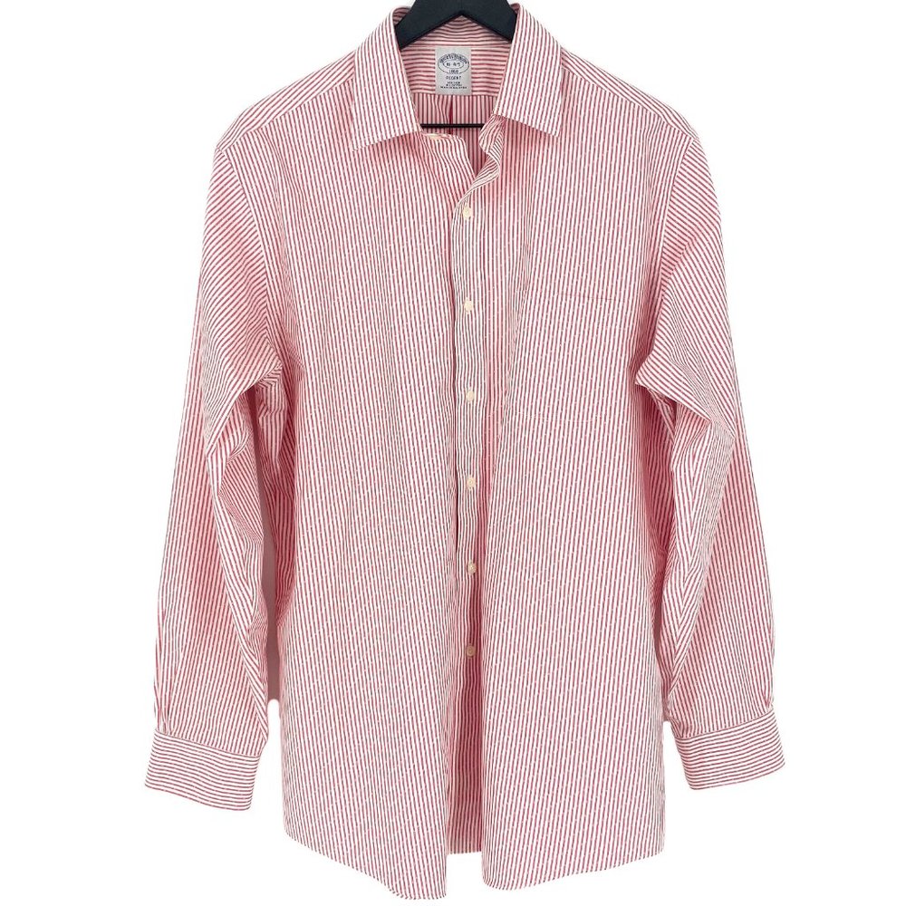 BROOKS BROTHERS 1818 Regent Non-Iron Dress Candy Stripe Long Sleeve Shirt USA 16